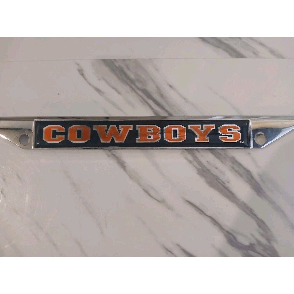 Oklahoma State University Cowboys Metal License Plate Frame Chrome Tag Cover... - Picture 4 of 6